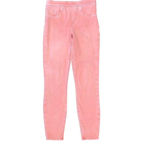 Spanx Jean-ish Legging Womens Coral Pink SMALL Pull On Pants Ankle Stretch FLAWS - Picture 2 of 14